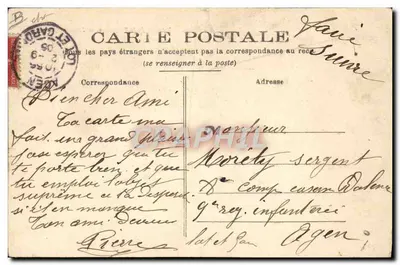 Agen — Incêndio da Prefeitura, 21 de Outubro de 1904 — Foto — Verso