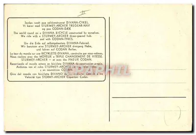 Bicicleta Divana — Paris 3-7-52 — En Hilsen fra Danmark — Verso