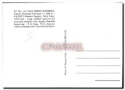 Pociąg parowy n° 231.C.338 — Paris-Trouville, linia Western Region — wydawca R. Floquet, n° 76 — Rewers