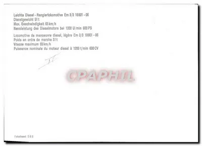 Locomotiva diesel leve Em 3/3 18801-06 — SBB — Verso