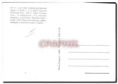 Locomotywa 242-2001 — Renfe — Wydawca STEFENCA, nr 7 — Rewers
