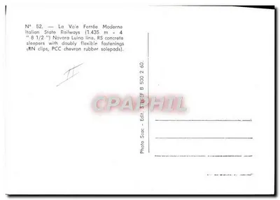 Pociąg parowy n° 60 — Linia Novara-Luino — Wydawca Scac, n° 52 — Rewers