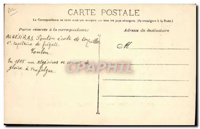 L'Algésiras - Frégate Antiga — Marinha Francesa — Guende fot. Marselha, n°524 — Verso