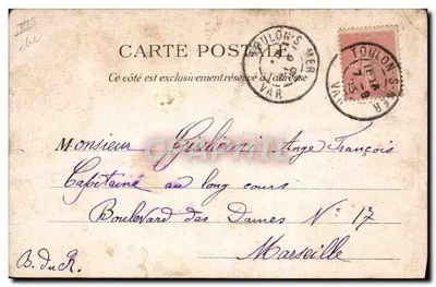 Navire de guerre français — Le Melpomène — éditeur Marius Bar, Toulon, n° 49 — Rewers
