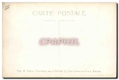 Puerto de Toulón — Flota — Ed. H. Emery, Papeterie de la Flotte, Rue Chevalier-Paix, Toulón — Reverso