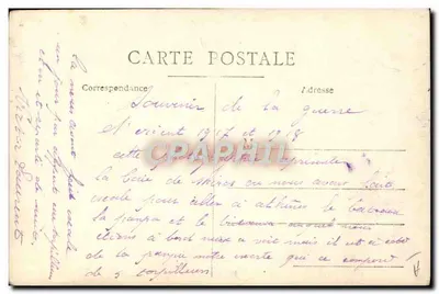 Porto de Mersin — vista da guerra — Carte postale souvenir 1917-1918 — Verso