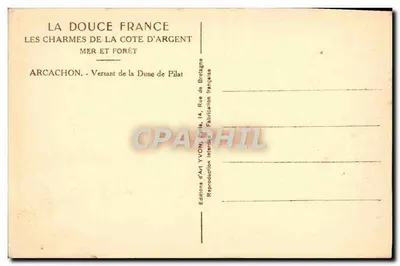 Arcachon — Ladeira da Duna de Pilat — Éditions d'Art Yvon — Verso