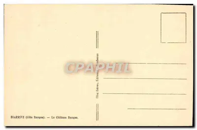 Biarritz (Côte Basque) — Le Château Basque — Éditeur : Bloc frères, Bordeaux — Verso