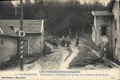 La Schlucht - Les Vosges pittoresques - Gendarmes et Douaniers Allemands sur le Sentier du Hohneck