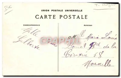 Frontière Franco-Suisse-Alsacienne — La Borne des Trois Frontières à Rechésy — Éditeur : A. 31 H.B. — Verso
