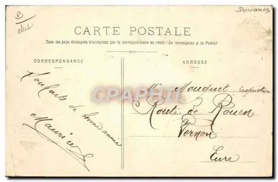 Les Vosges — O Acampamento Noturno dos Nossos Guardas-Fronteira — imp. Ad. Weick, Saint-Dié (depositado) N° 4768 - Cl. Th. — Verso