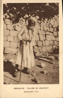 Jerusalém : Vale de Josafá — mendigo judeu — A. Moutet, Editor