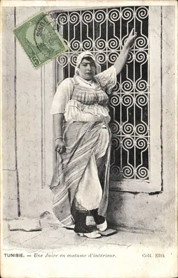 Tunísia — Mulher judia em traje de casa — Coleção EDA