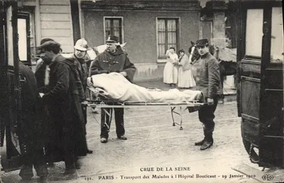 Paris - Transporte de Doentes para o Hospital Boucicaut - 29 de Janeiro de 1910 — Edição E.P.D. n° 192
