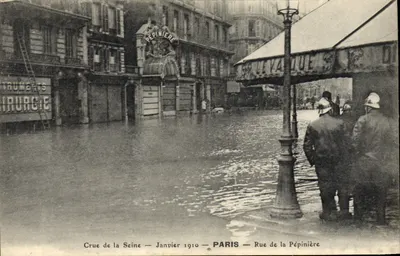 Cheia do rio Sena — Janeiro de 1910 — PARIS — Rue de la Pépinière