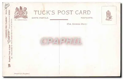 Lutando contra as Chamas — Raphael Tuck & Sons — Série 9306 — Verso