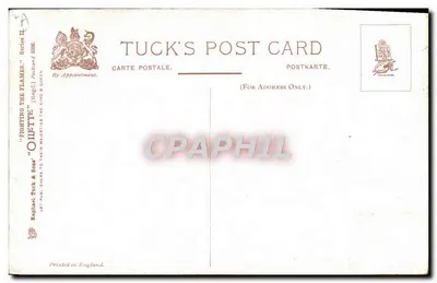 Lutando contra as chamas — Séries II — Tuck's Post Card — Verso