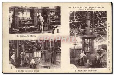 Le Creusot — Usinas Schneider — Fornos de Puddler — A. Ducé, Impressor-editor — Coleção do Photo-Club