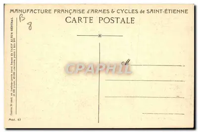 Oficina de Montagem dos Cycles "Hirondelle" — Manufatura Francesa de Armas & Cycles de Saint-Étienne — Modelo 67 — Verso