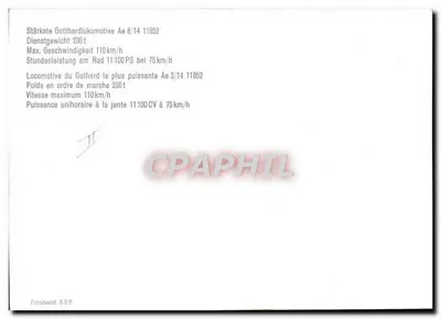 Lokomotywa Ae 3/14 11852 — Gotthard — Fotodienst SBB — Rewers