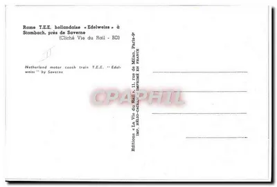Trem T.E.E. « Edelweiss » — Stambach perto de Saverne — Edições Le Vie du Rail — Verso