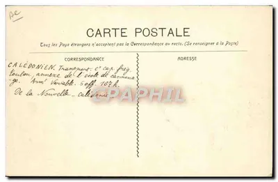 Le Calédonien — Escola dos Torpedeiros e Timoneiros — Grande fot. Marseille — Verso