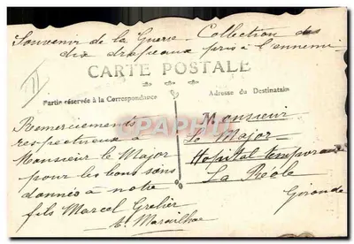 Bandeira Bavariana — 85º de Infantaria decorada com a Cruz de Ferro capturada em Outubro de 1914 — Editor não visível — Verso
