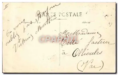 Stara pocztówka Celnia Celnice Bordeaux — Rewers