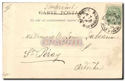 Cartolina d'epoca Bayonne — Les Douanes — Marcel Dolloy, editore, N° 11 — Verso