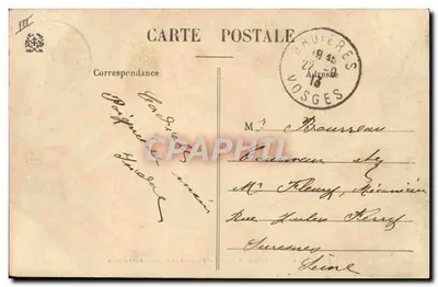 La Schlucht (Vosges) — Grenze zwischen Frankreich und Deutschland — Ad. Weck, Saint-Dié, N° 6412 CI M. — Rückseite