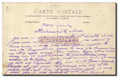Change of Address — Paris — F. P. Paris — Back