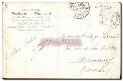 Passeio de Judeus — Tunísia — editor não identificado — Verso