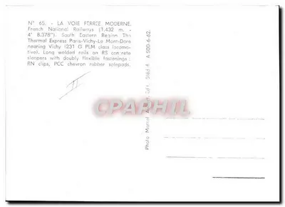 Parowóz 231 G PLM — Paryż-Vichy-Le Mont-Dore — Wydawca Marcel, n° 65 — Rewers