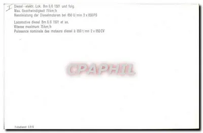 Locomotiva diesel SBB-CFF 1502 — Fotodienst SBB — n° di serie 1502 — Verso