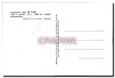 Locomotiva BB 9400 — SNCF — Éditions La Vie du Rail — Verso
