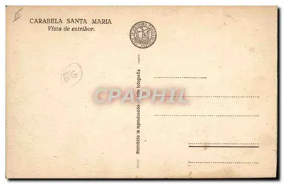 Carabela Santa Maria — Widok z boku — wydawca nieznany, nr serii II — Rewers