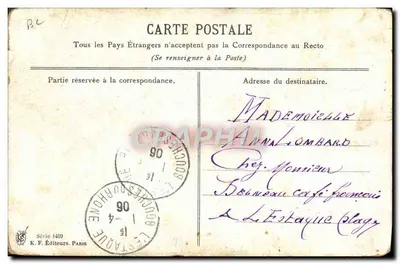 Um homem propõe a uma dama — cena de cortesia — K.F. Editores, Série 1469 — Verso