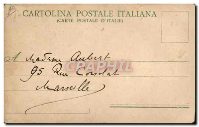 Femme à cheval — vue de montagne avec château — Cartolina Postale Italiana — Verso