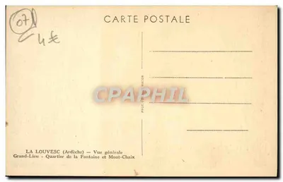 La Louvesc (Ardèche) — Vista geral — Bairro da Fontaine e Mont-Chaix — Fot. Collin Maçon — Verso