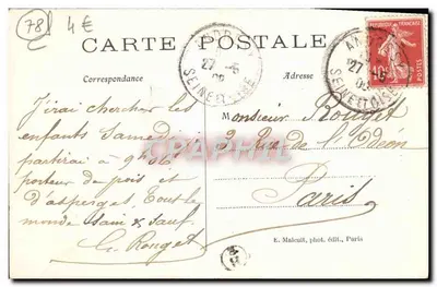 Chevreuse — Zamek La Madeleine — Zburzona wieża — E. M. — Rewers