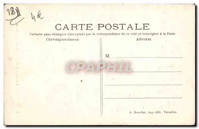 Port-Royal-des-Champs — Ruiny kaplicy widziane z muzeum — A. Bourdier, drukarz-publisher, Versailles — Rewers