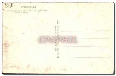 Versailles — Il Bassin di Latone e il Tapis Vert — Editore A. LECONTE — Verso
