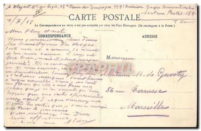 Plainfaing (Vosges) — Ufficio delle Dogane Francesi — imp. ad Weick — Saint-Étienne (Deposito) N° 3715 — Verso