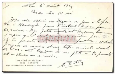 Most Międzynarodowy w Hendaye — Fort St-Martial — wydawca Éditions La Bohème, nr 1509 — Rewers