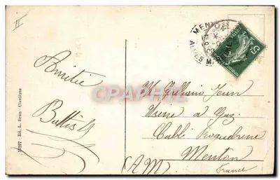Fronteira Franco-Italiana — Lembrança da fronteira Franco-Italiana a 1800 metros — Ed. L. Brun, Clavières — Verso