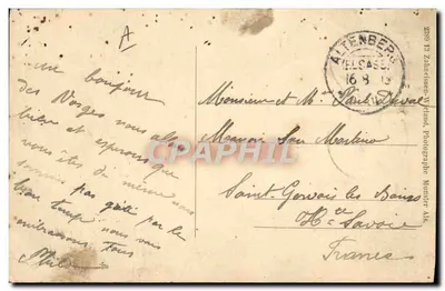 Fronteira franco-alemanha (Schlucht) — dois guardas-fronteira — editor não visível — Verso