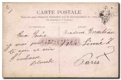 Loja de Modas — 160, rue de la Paix — Cheminels — Verso