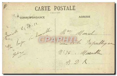Lunéville - Entrada da Sinagoga incendiada pelos Alemães em 25 de Agosto de 1914 — Quantin, lib.édit, Lunéville — Cliché Dirler — Verso