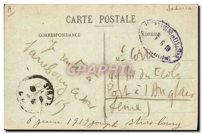 Strasburgo - Quai Kléber con Tempio Ebraico — editore anonimo, n° 65 — Verso