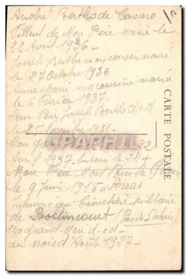 Jules Cadoumègue — sportowiec — autografowa kartka pocztowa — Rewers